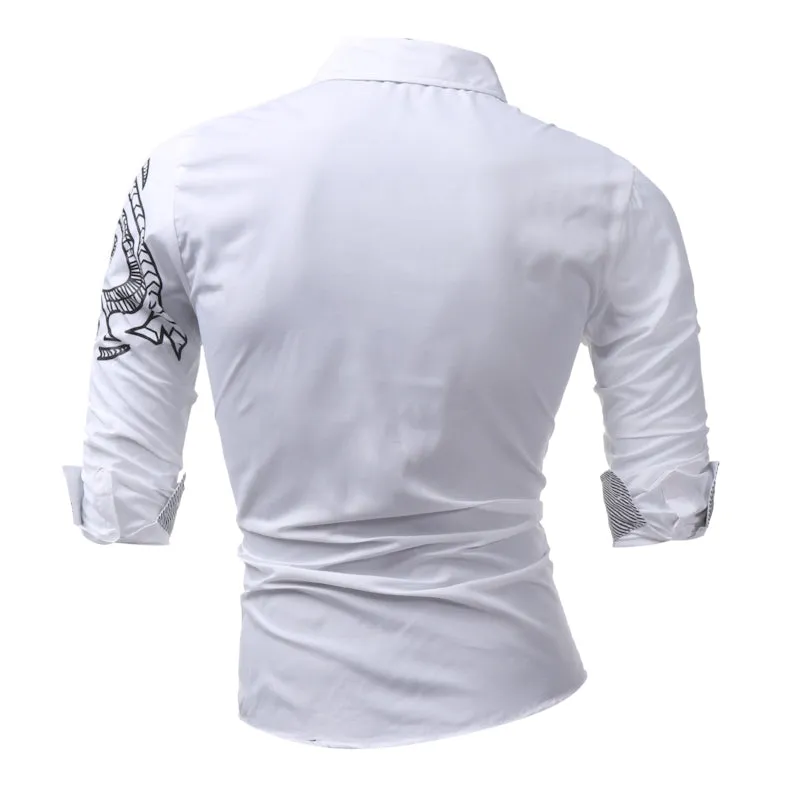 Men'S Long-Sleeved Dress Shirt Dragons