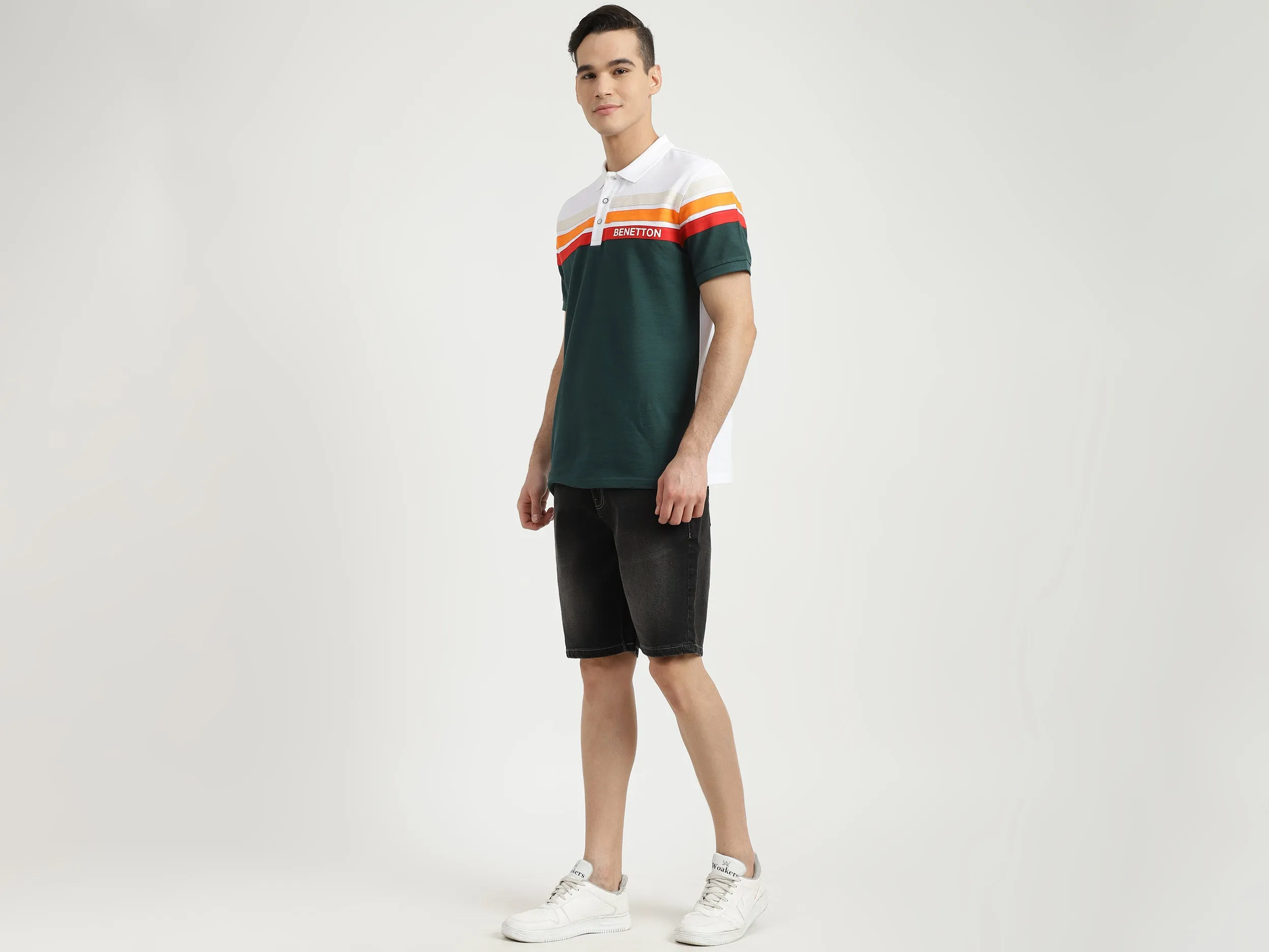 Mens Slim Fit Solid Shorts
