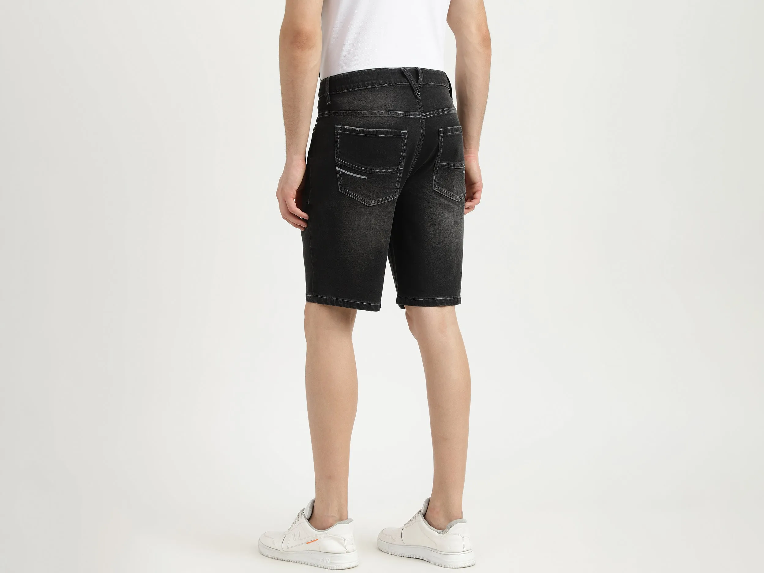 Mens Slim Fit Solid Shorts