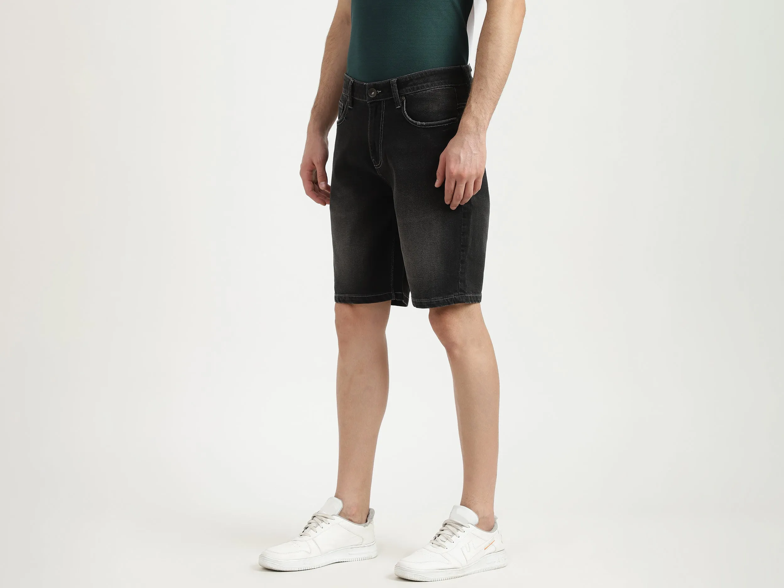 Mens Slim Fit Solid Shorts