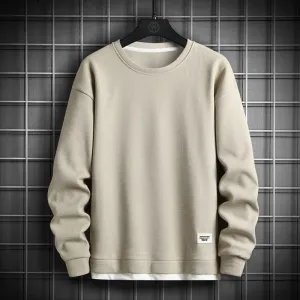 Men's Solid Color Long Sleeve O Neck Sweatshirt