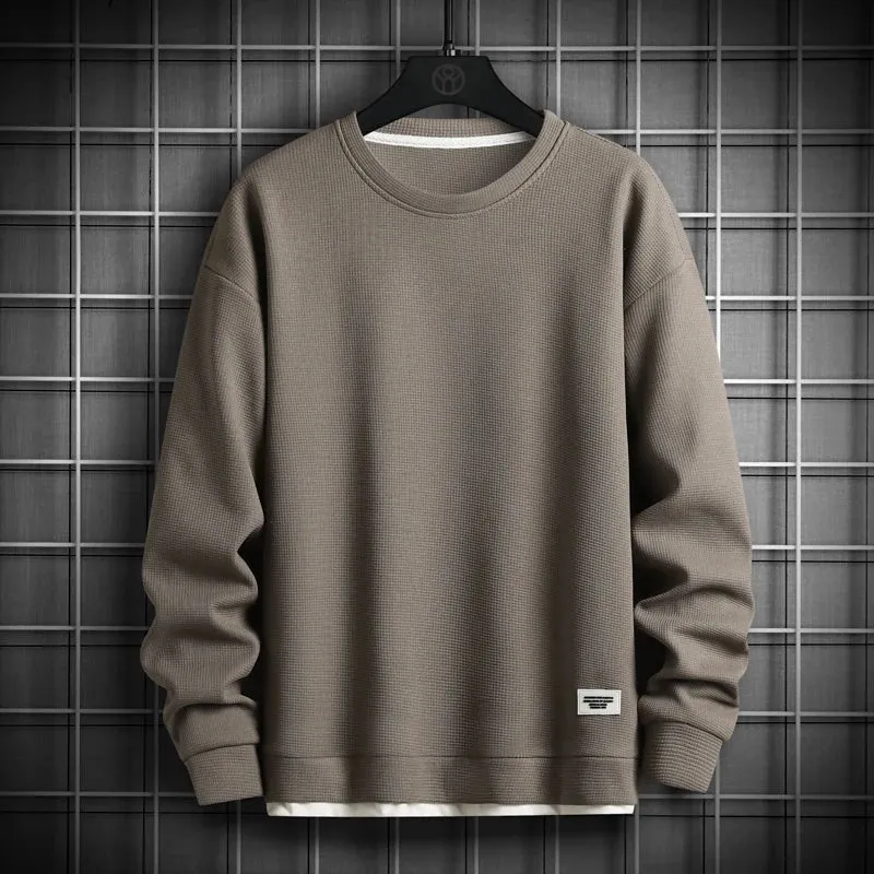 Men's Solid Color Long Sleeve O Neck Sweatshirt