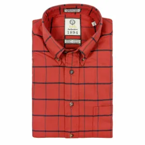 Men's Viyella | Cashmere Blend Sport Shirt | Red with Navy