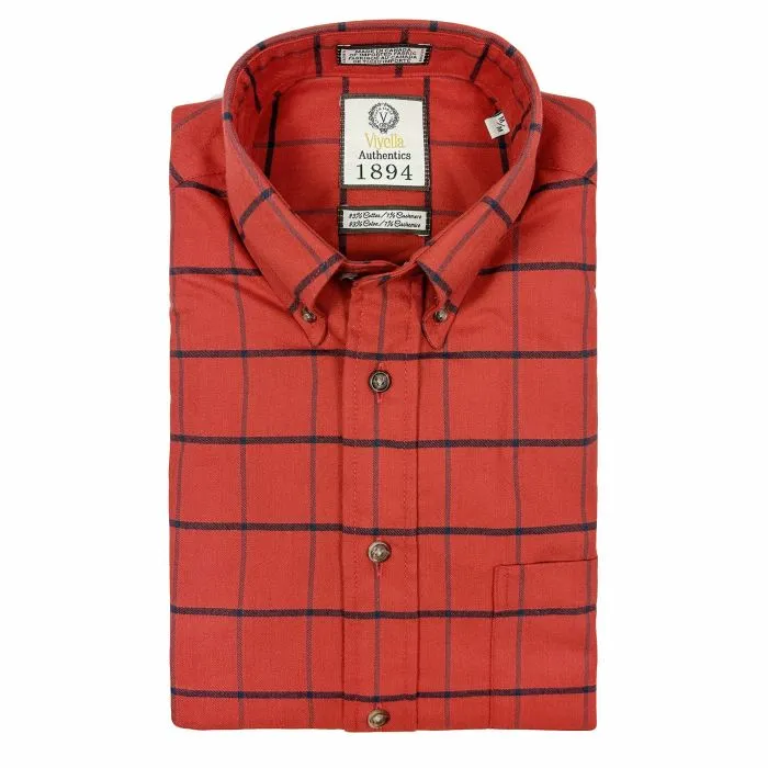 Men's Viyella | Cashmere Blend Sport Shirt | Red with Navy