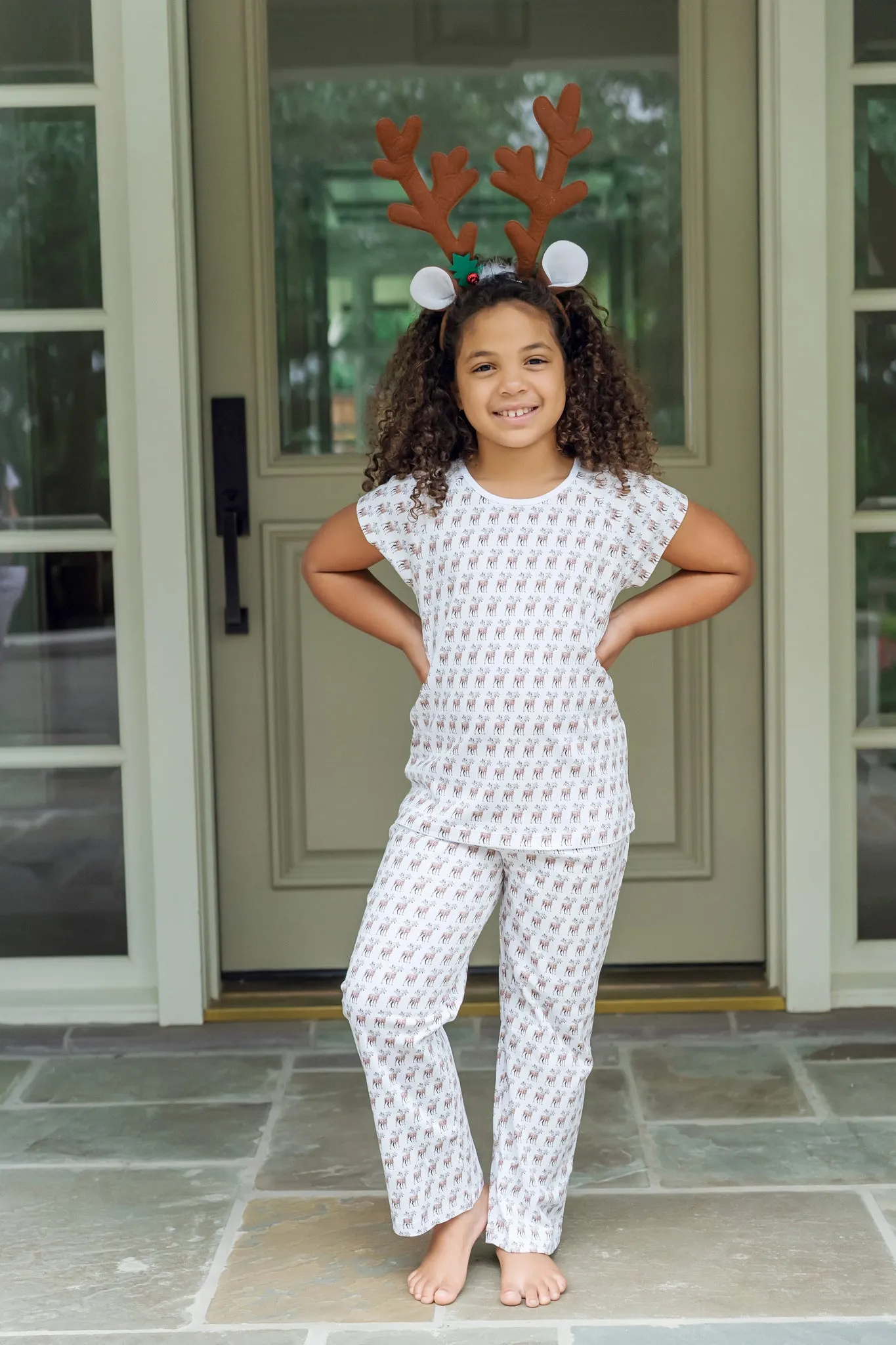 Merrick Girls' Pant Set - Festive Deer
