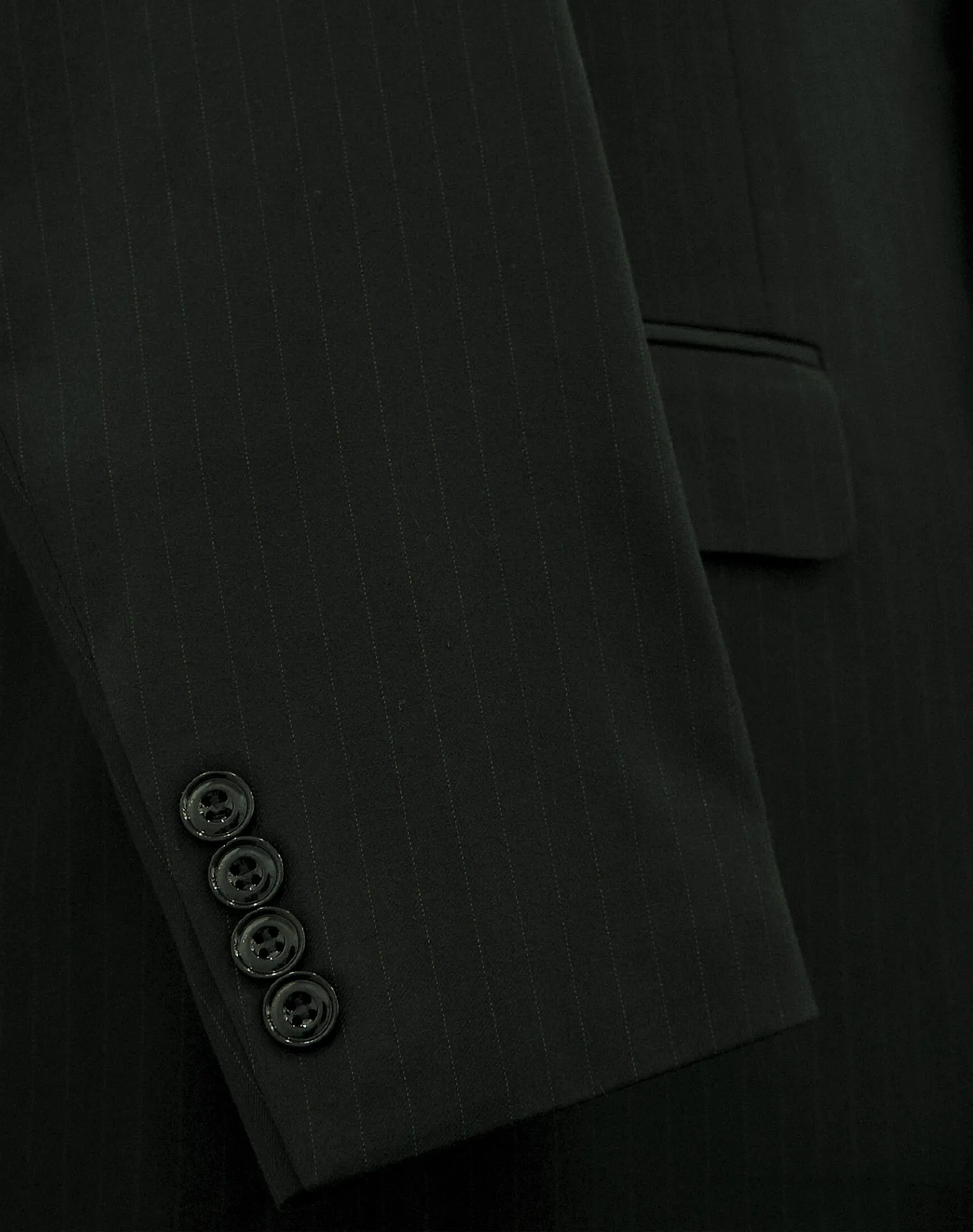 Michael Adams Pinstripe Modern Fit Vested Suit - Black 3238
