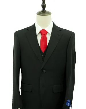 Michael Adams Pinstripe Modern Fit Vested Suit - Black 3238