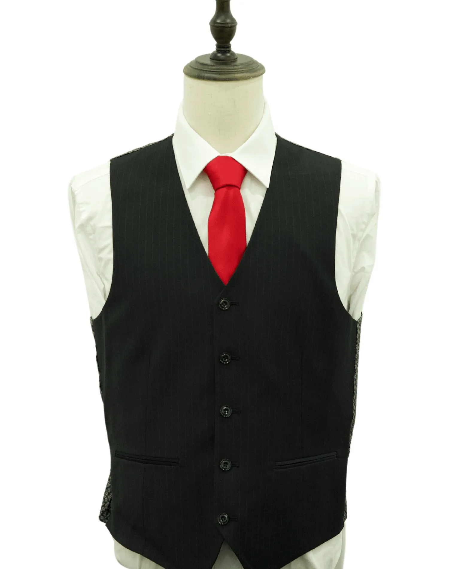 Michael Adams Pinstripe Modern Fit Vested Suit - Black 3238