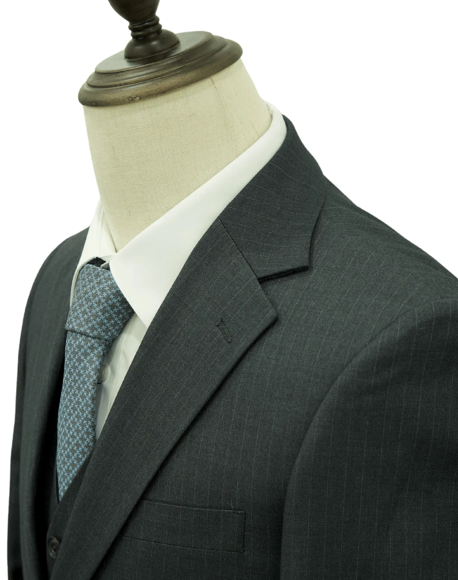 Michael Adams Pinstripe Modern Fit Vested Suit - Gray 3238