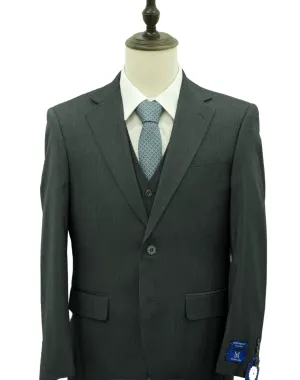 Michael Adams Pinstripe Modern Fit Vested Suit - Gray 3238