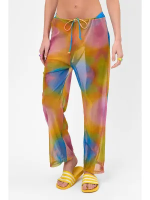 Michelle Low Rise Mesh Pants In Serotonin