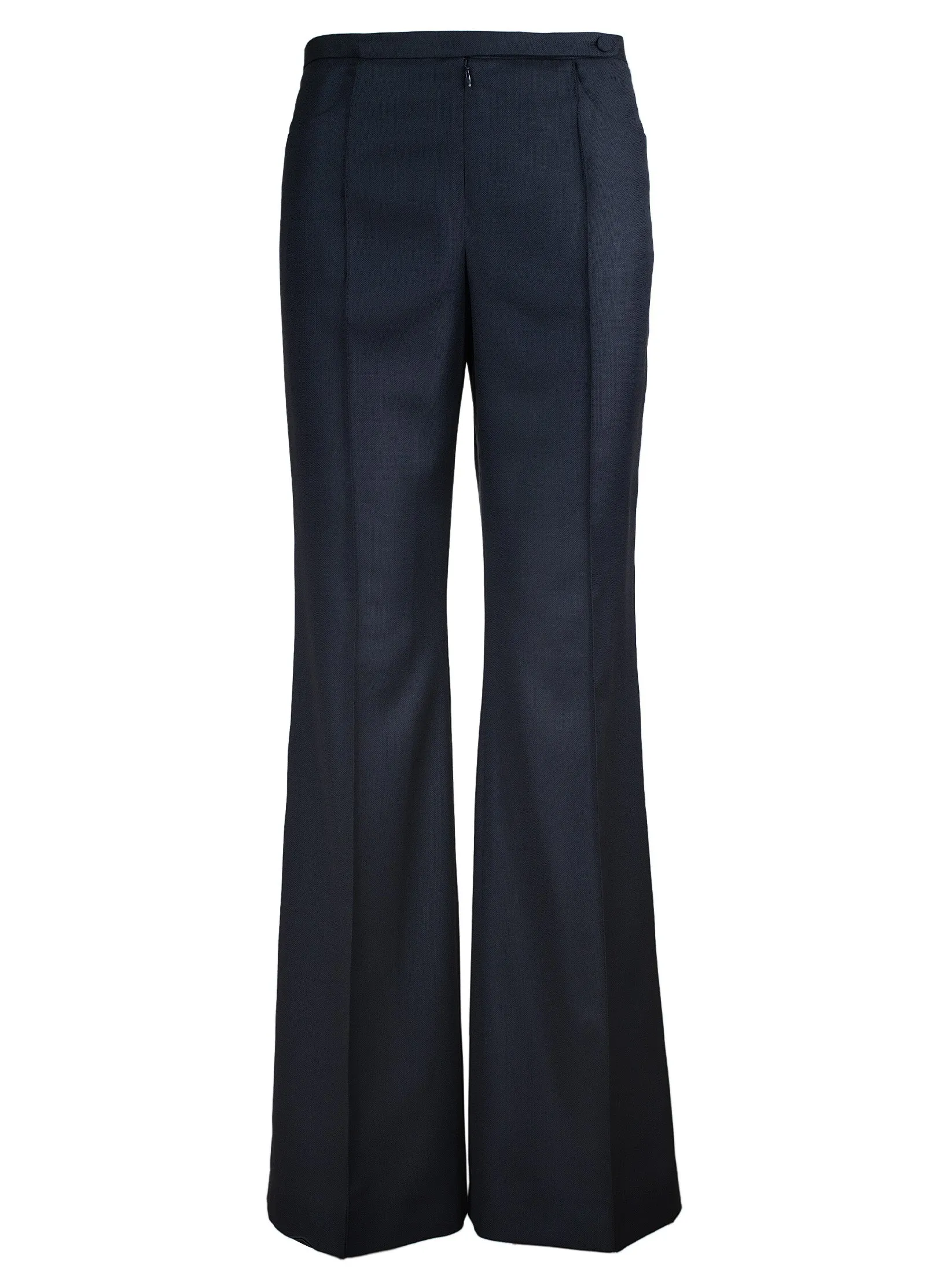 Micro Geometric Fine Wool Wide Leg Pants