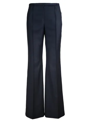 Micro Geometric Fine Wool Wide Leg Pants