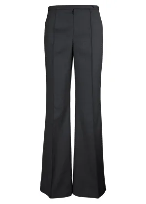 Micro Geometric Fine Wool Wide Leg Pants