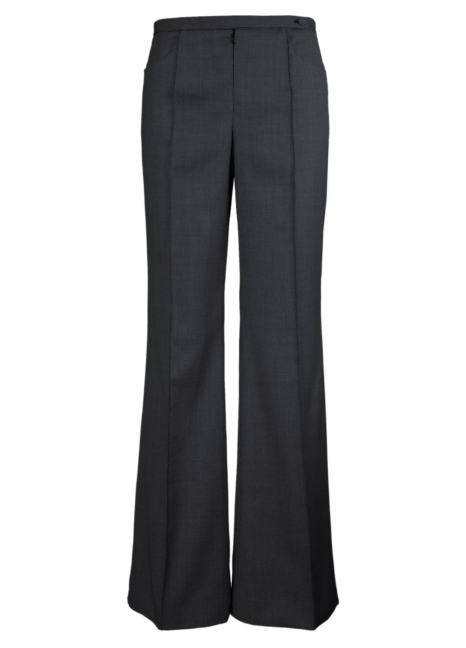 Micro Geometric Fine Wool Wide Leg Pants
