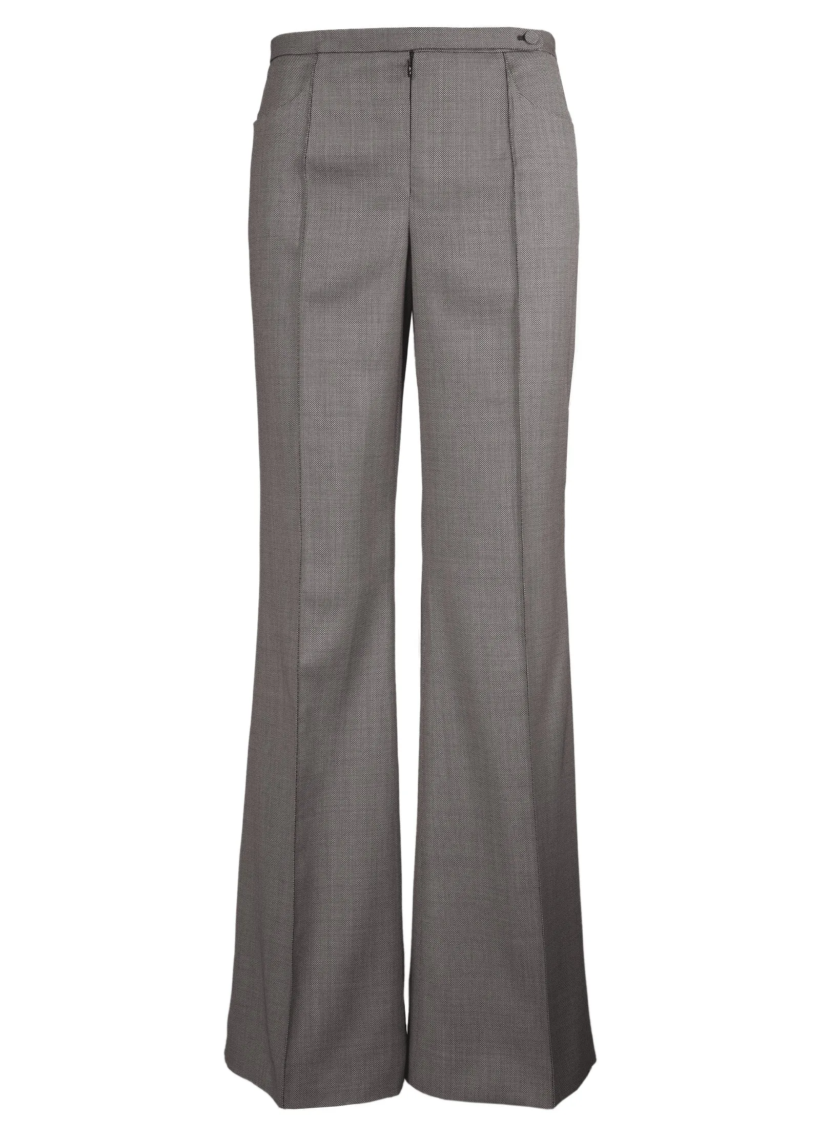 Micro Geometric Fine Wool Wide Leg Pants