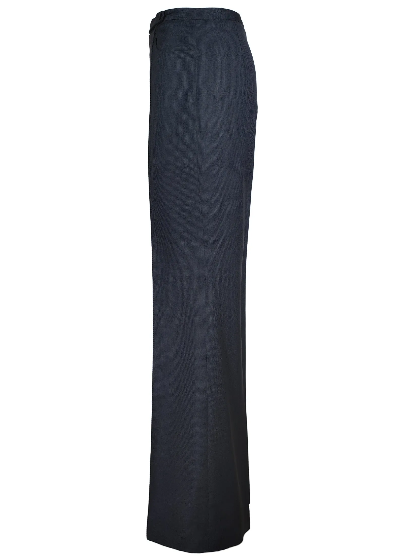 Micro Geometric Fine Wool Wide Leg Pants