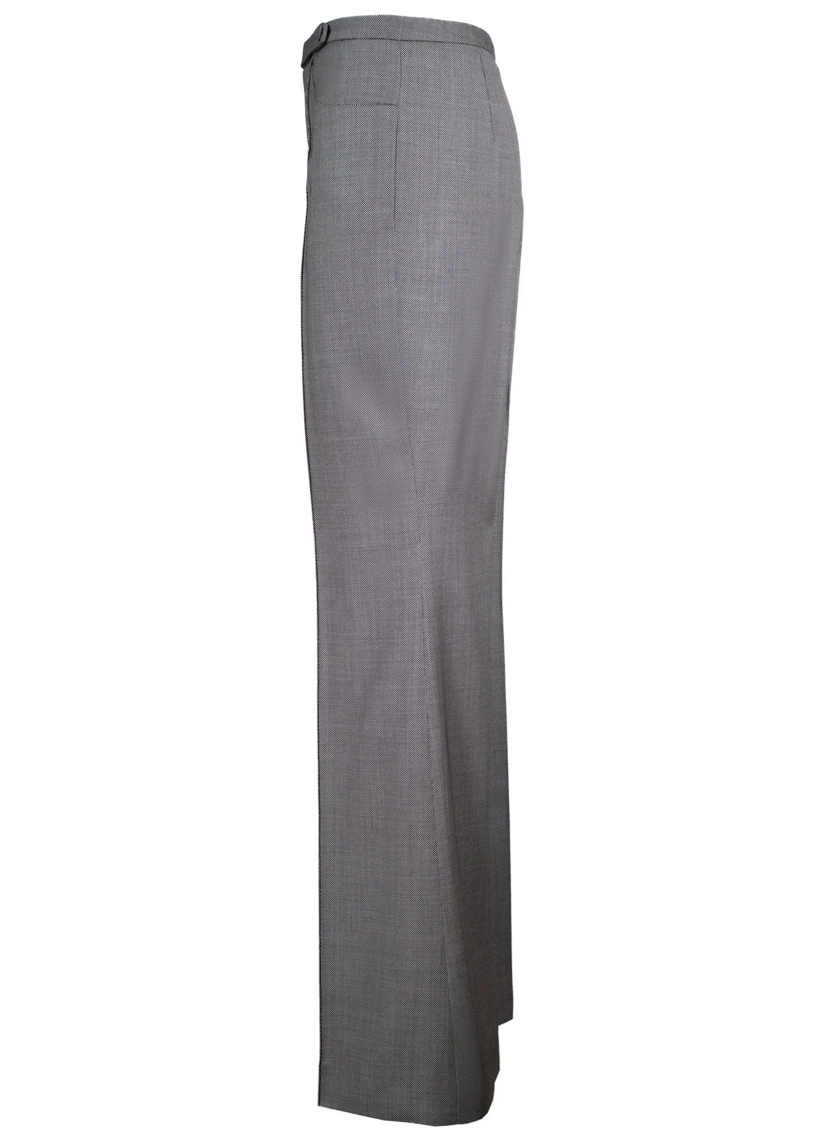 Micro Geometric Fine Wool Wide Leg Pants