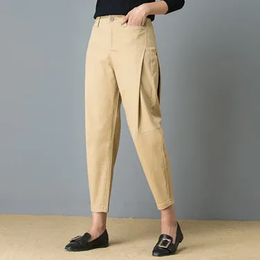 Mid Waist Pockets Ankle Length 2 Colors Pants