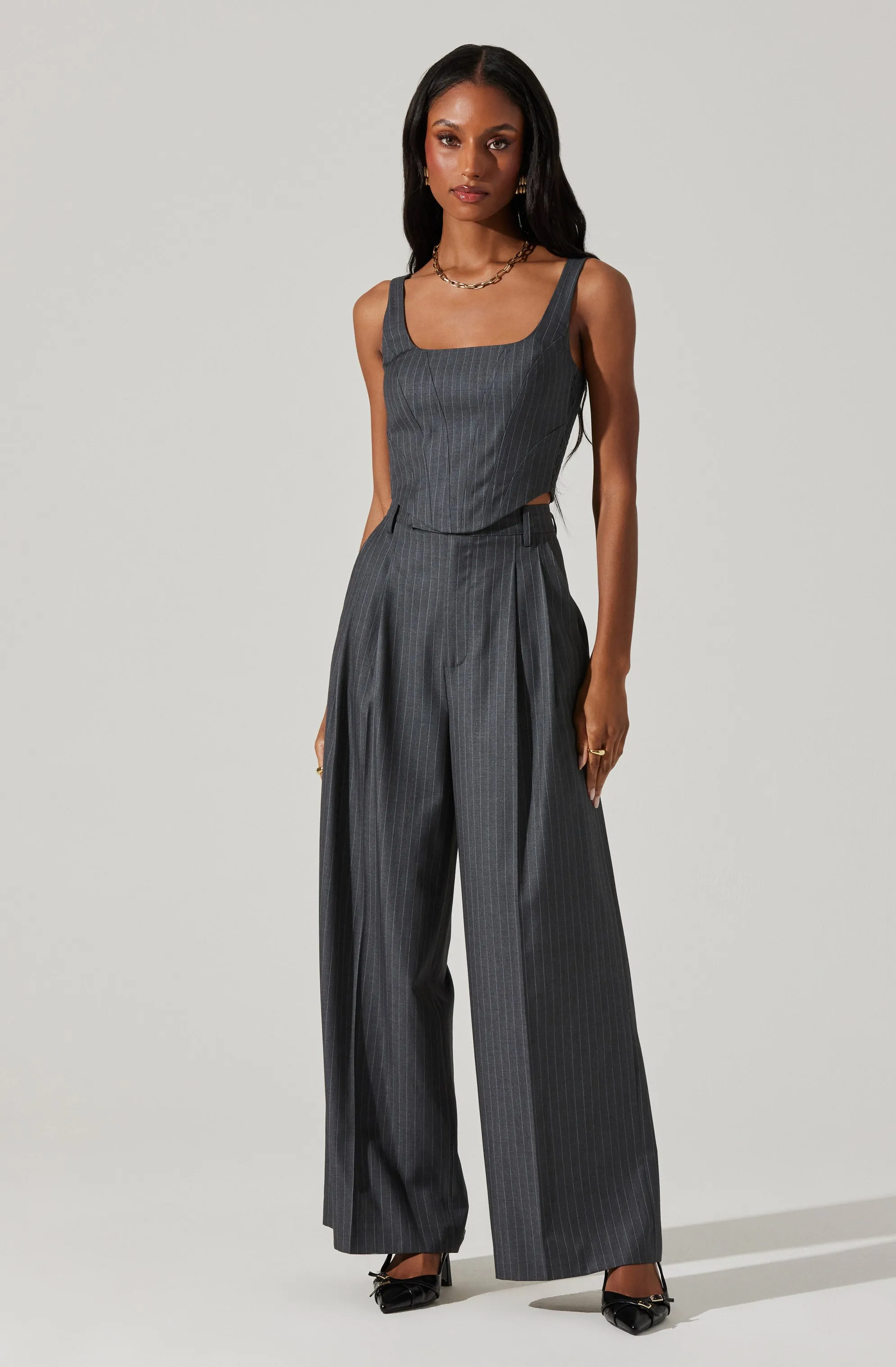 Milani Pinstripe Wide Leg Pants
