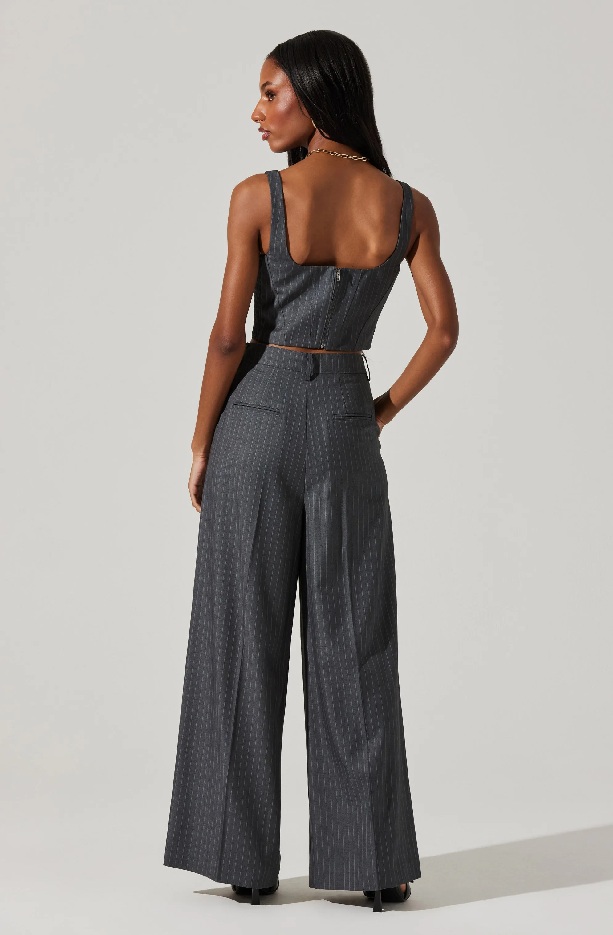 Milani Pinstripe Wide Leg Pants