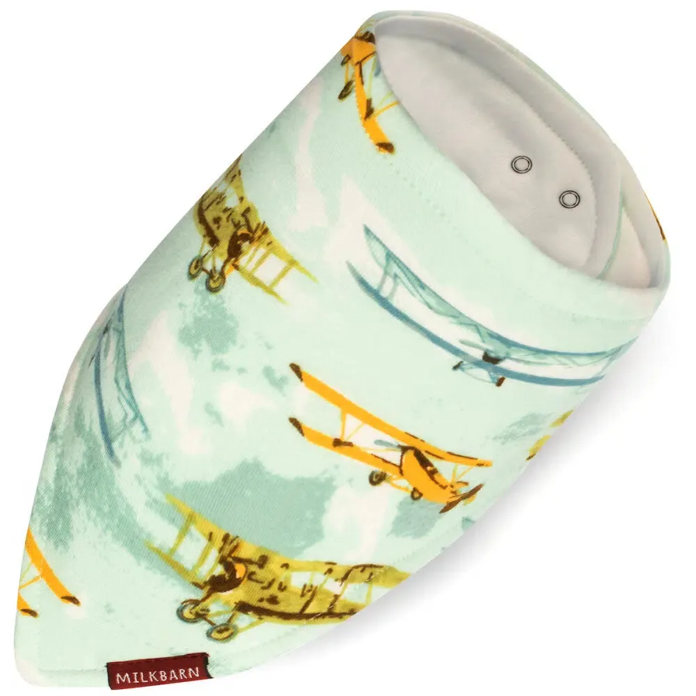 Milkbarn Organic Kerchief Bib Vintage Planes