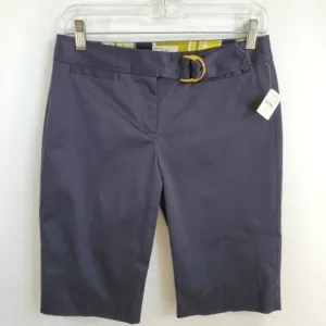 Milly Stretch-Cotton Sateen Bermuda Shorts, Blue