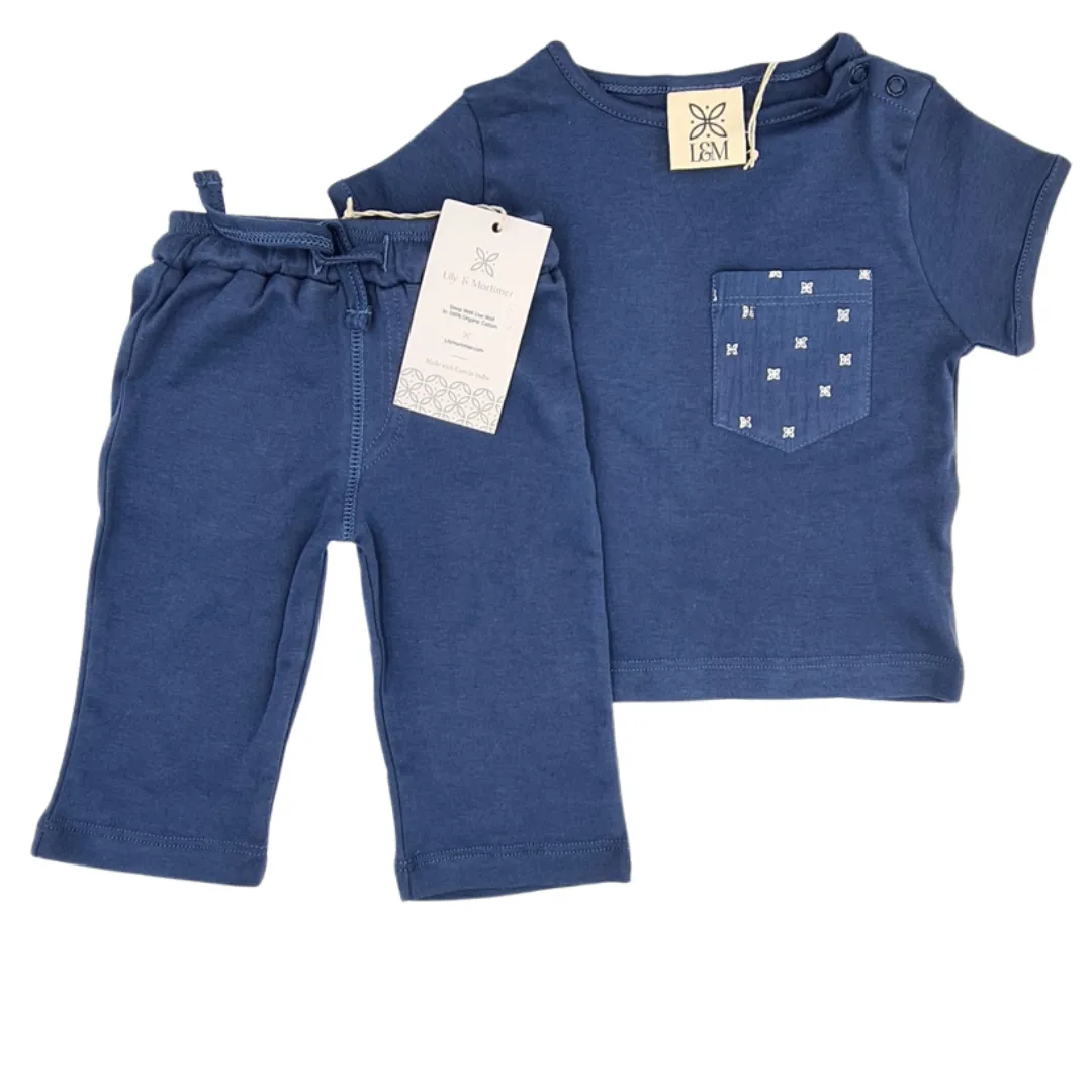 Mini L&M Navy Short and TShirt Set