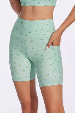 Mint Blossom Pocket Biker Shorts