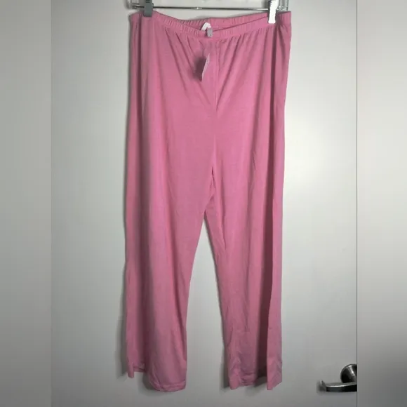 Miss Elaine (Size L) Pink &amp; Lace Trim (2PC) Short Sleeve Pajama Set (NEW-NWT)