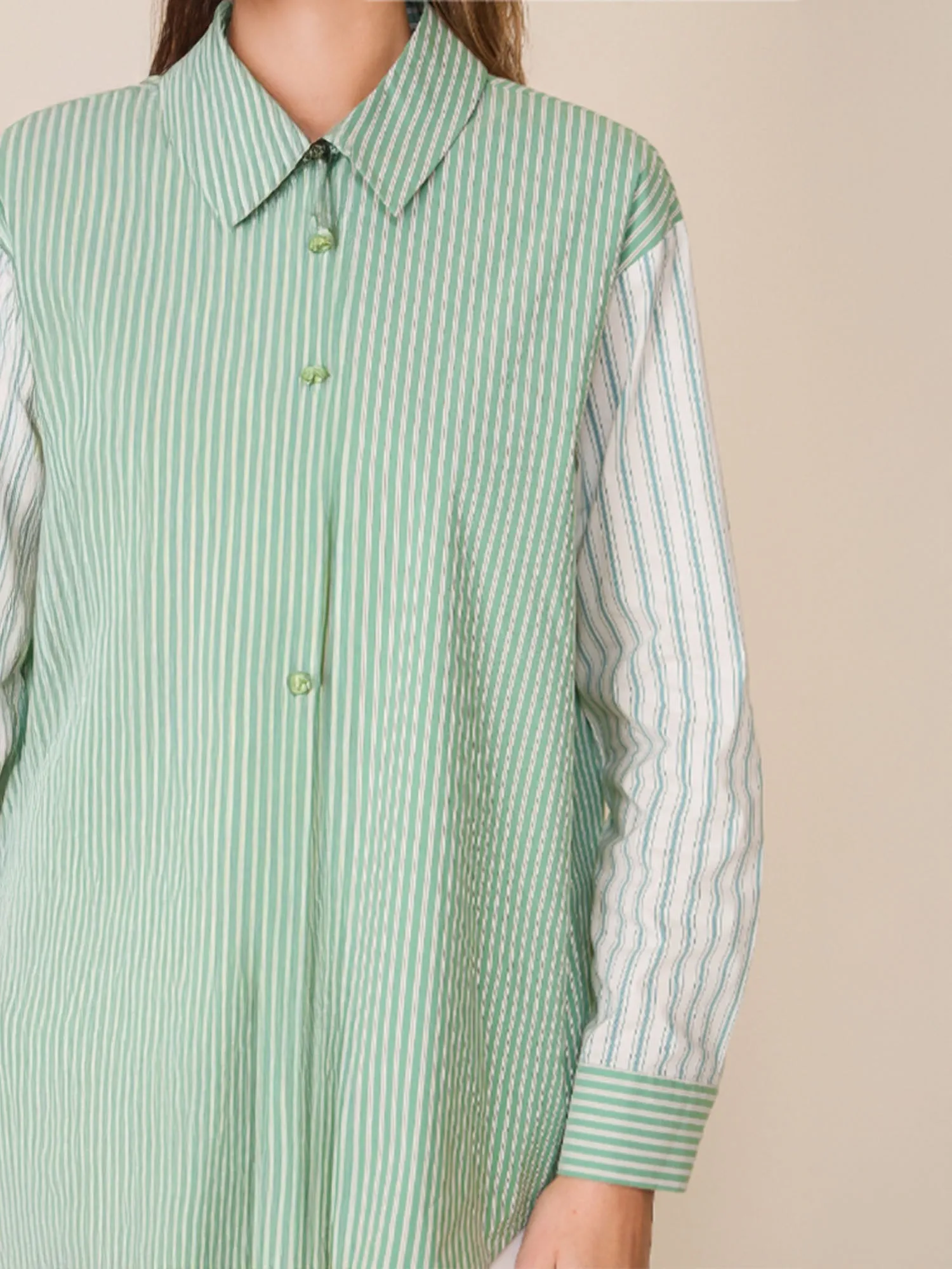 Mixed Stripe Button Down Shirt