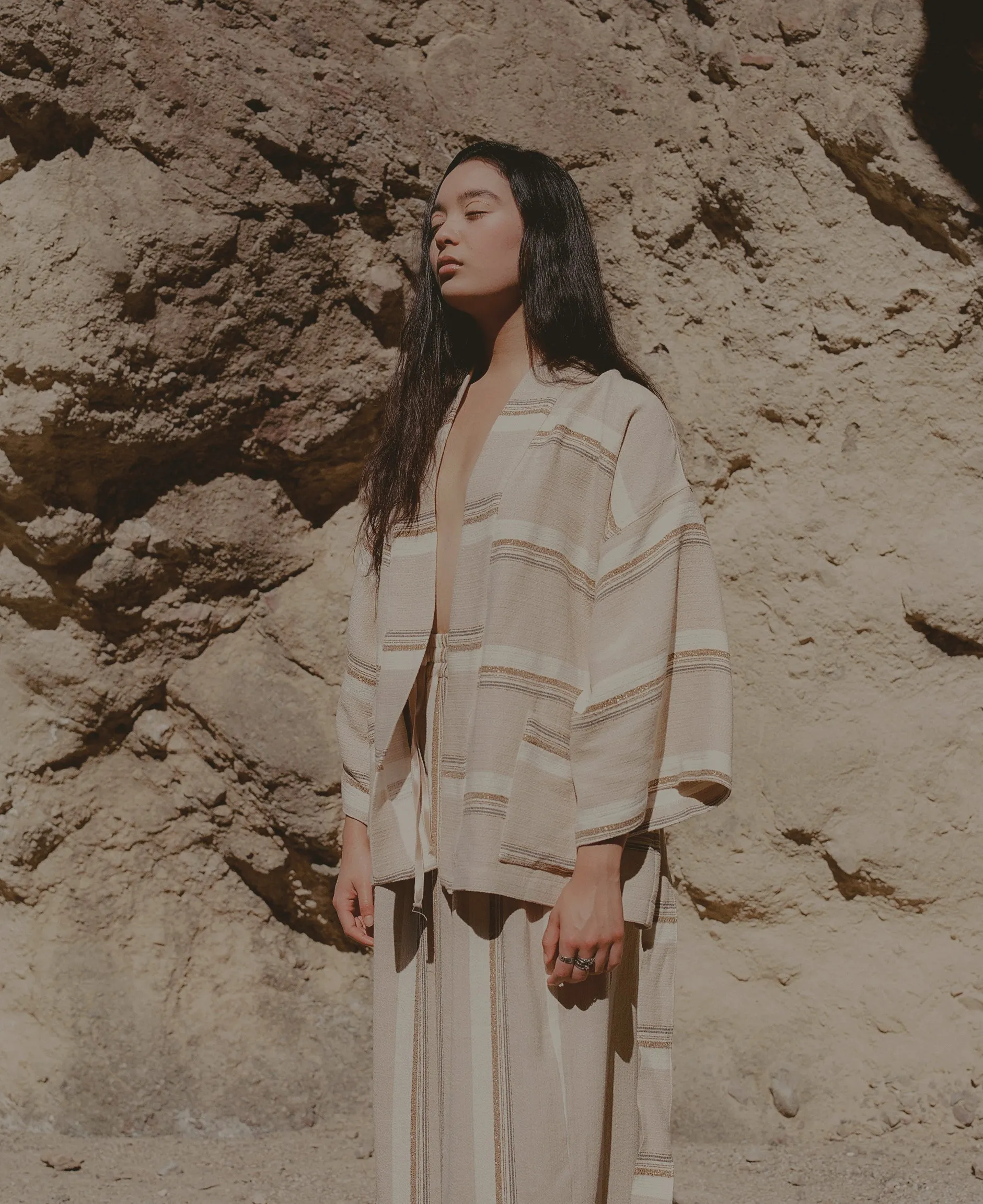 Monroe Striped Kimono
