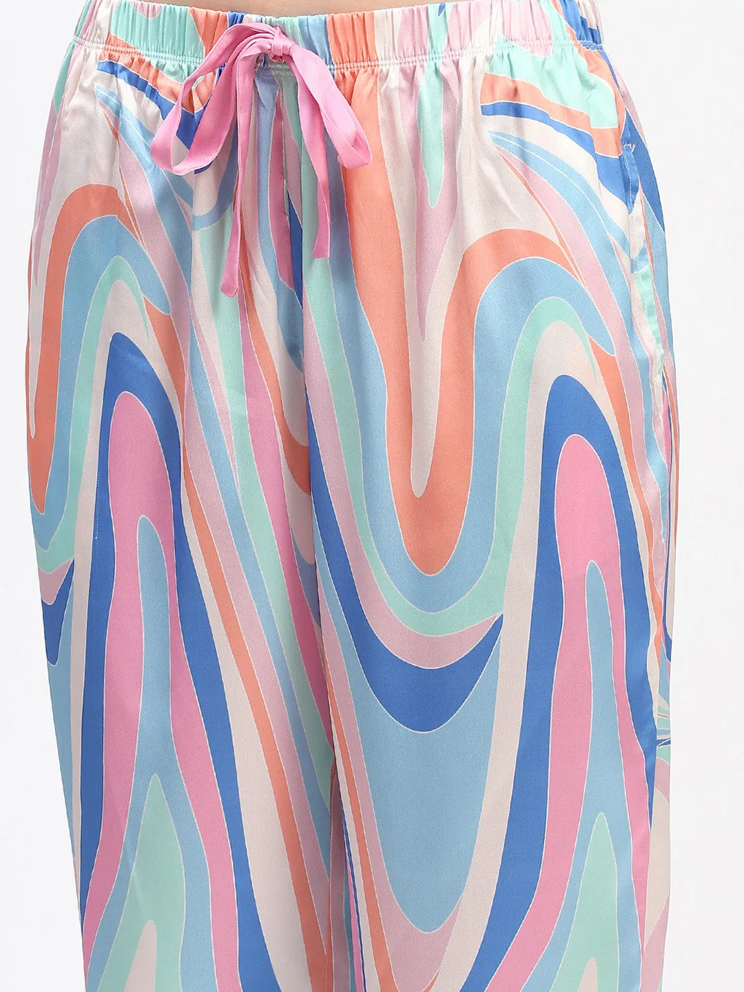 mSECRET Swirl-Patterned Pink Night Suit Set