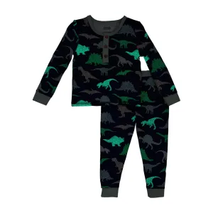 Mud Pie Glow Dino Pajama Set - Blue