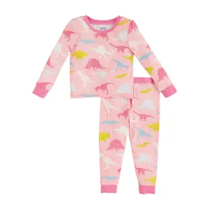 Mud Pie Glow Dino Pajama Set - Pink