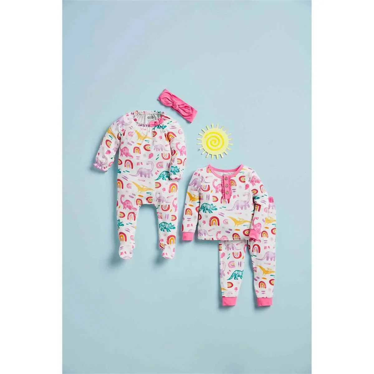 Mud Pie Pink Dino Pajama Set