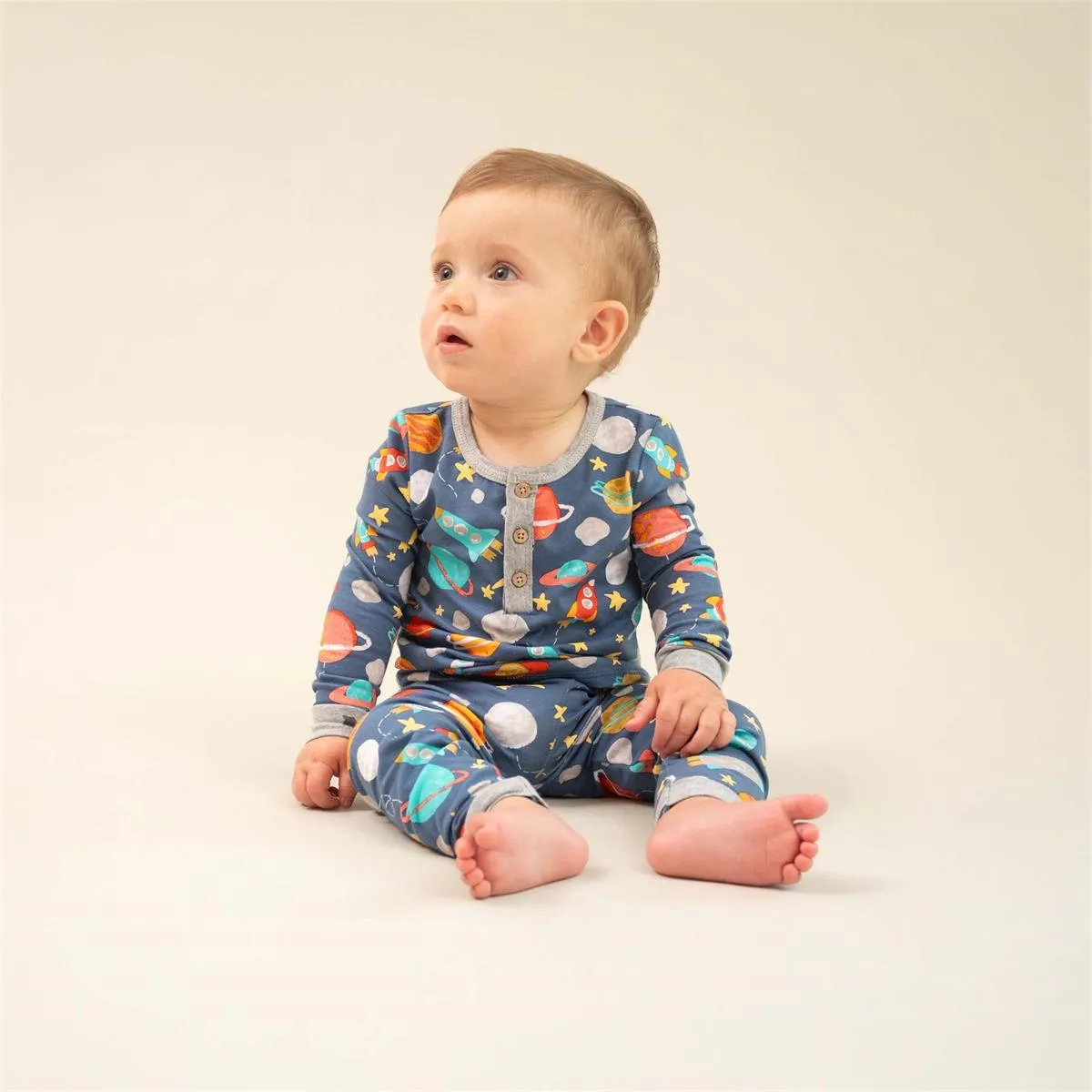 Mud Pie Space Glow-in-the-Dark Pajama Set