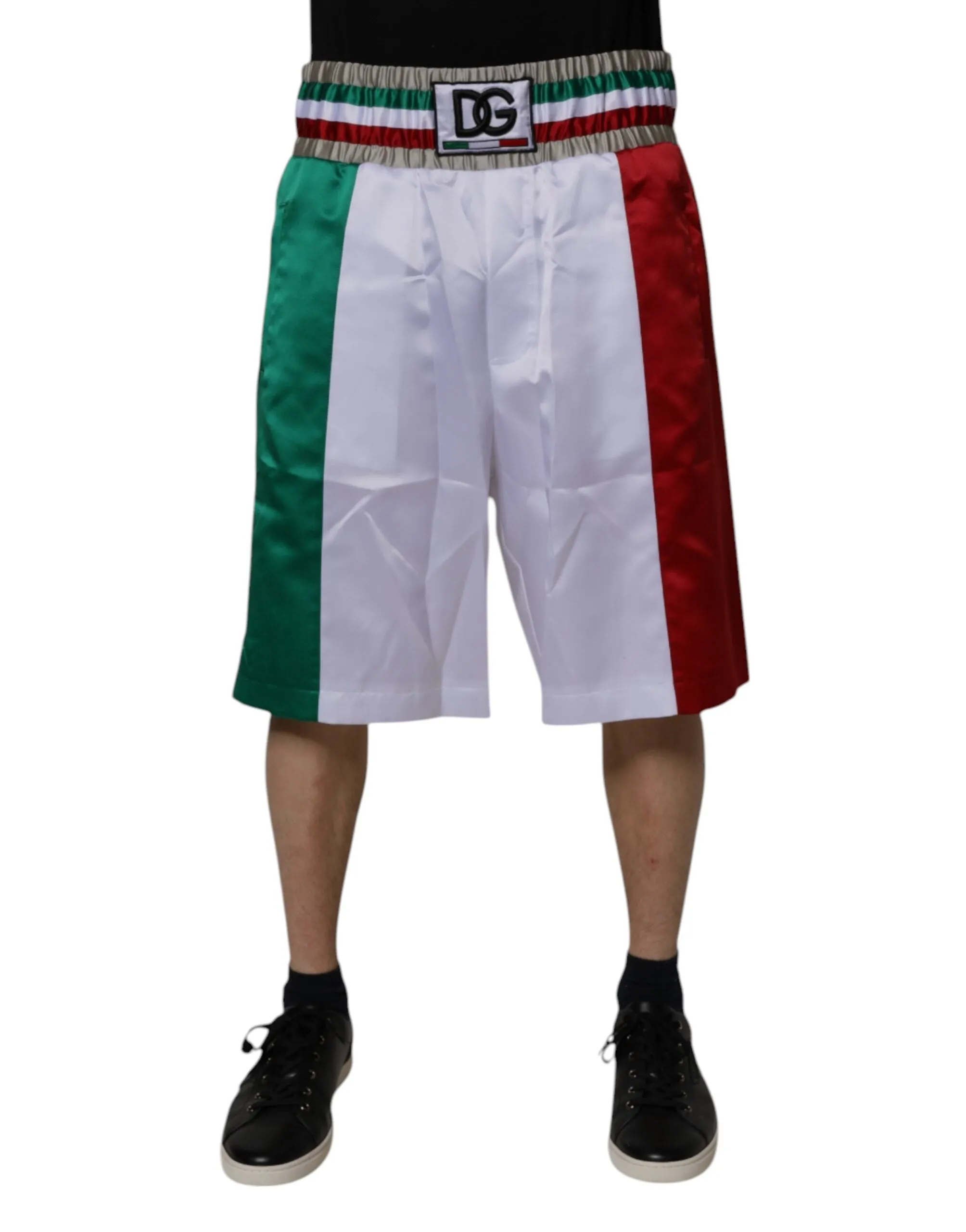 Multicolor Italia Polyester Bermuda Shorts
