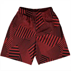 Multiple Lines Pattern Basketball Practice Shorts Made In USA