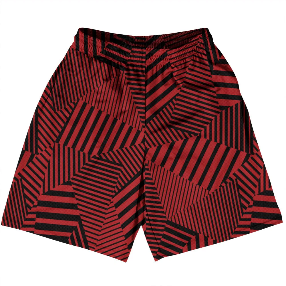 Multiple Lines Pattern Basketball Practice Shorts Made In USA