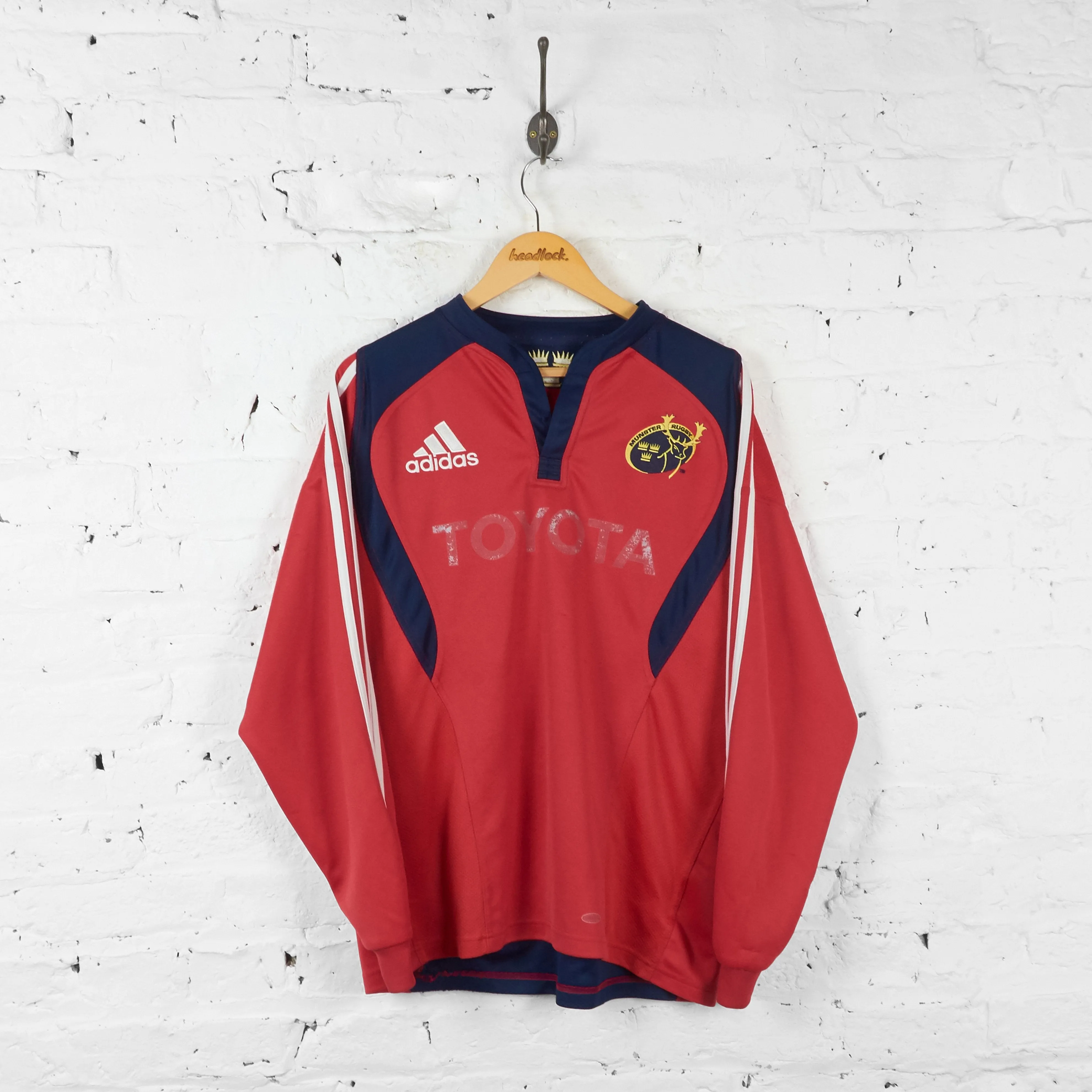 Munster 2007 Long Sleeve Adidas Rugby Shirt - Red - L
