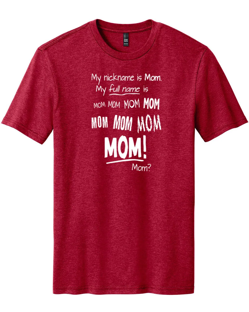 My Name Is MOM Short Sleeved Tee - Red Fleck