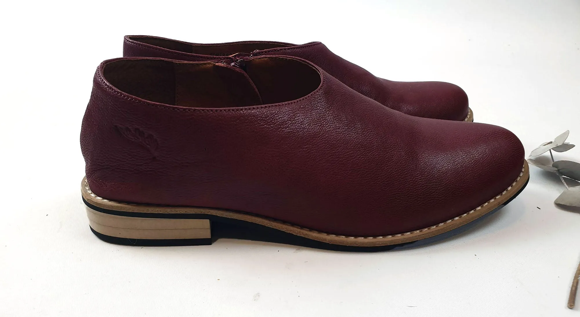 Nancybird red leather low rise boots size 38