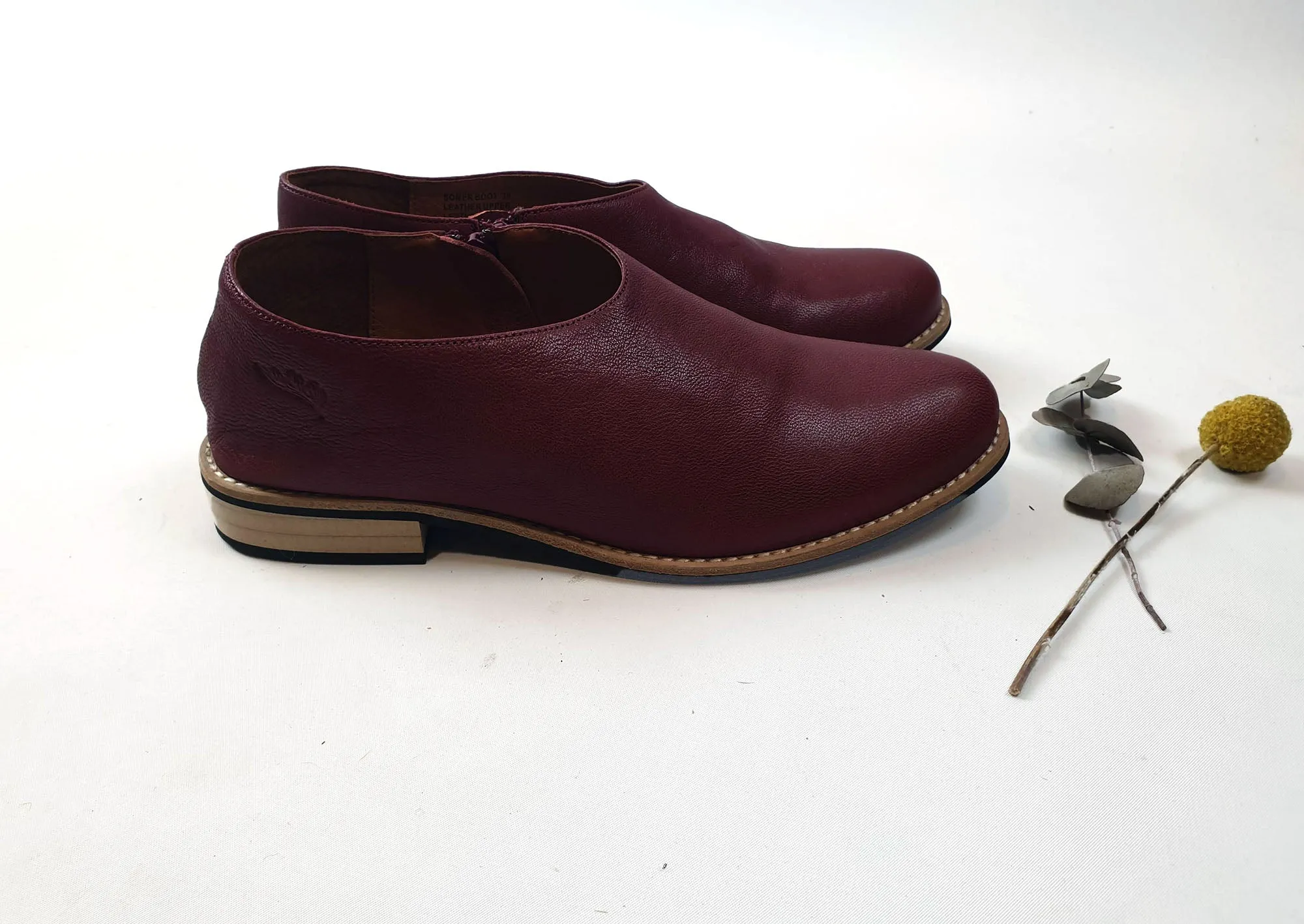 Nancybird red leather low rise boots size 38