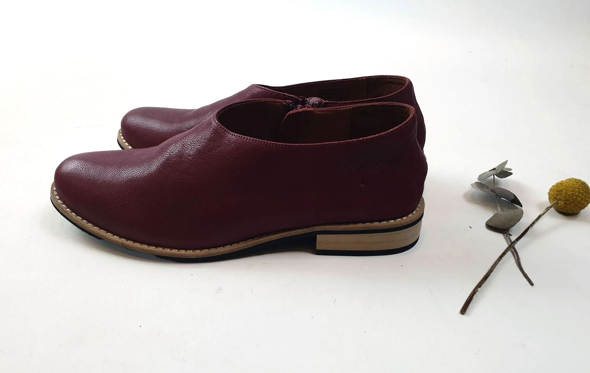 Nancybird red leather low rise boots size 38