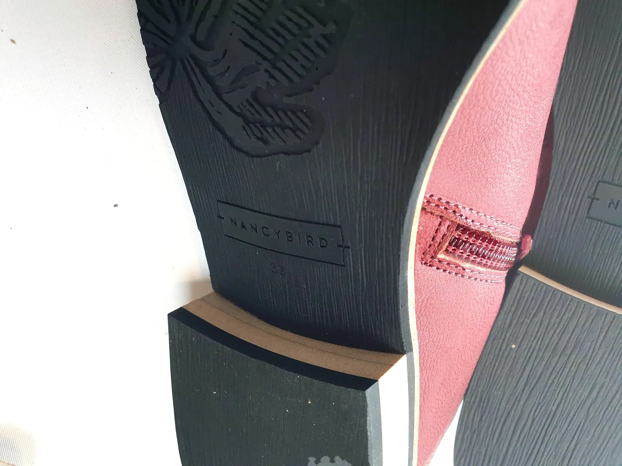 Nancybird red leather low rise boots size 38