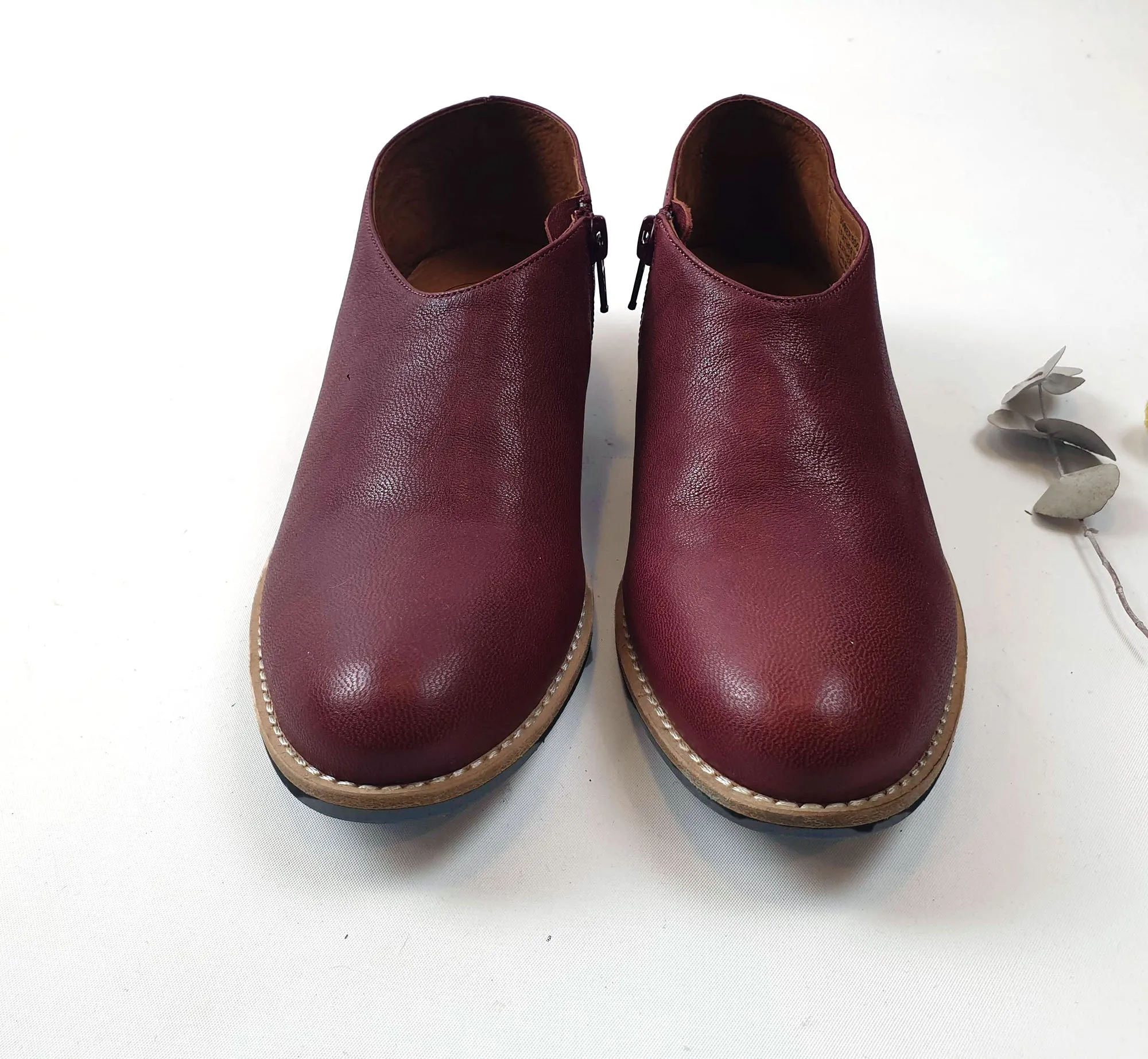 Nancybird red leather low rise boots size 38