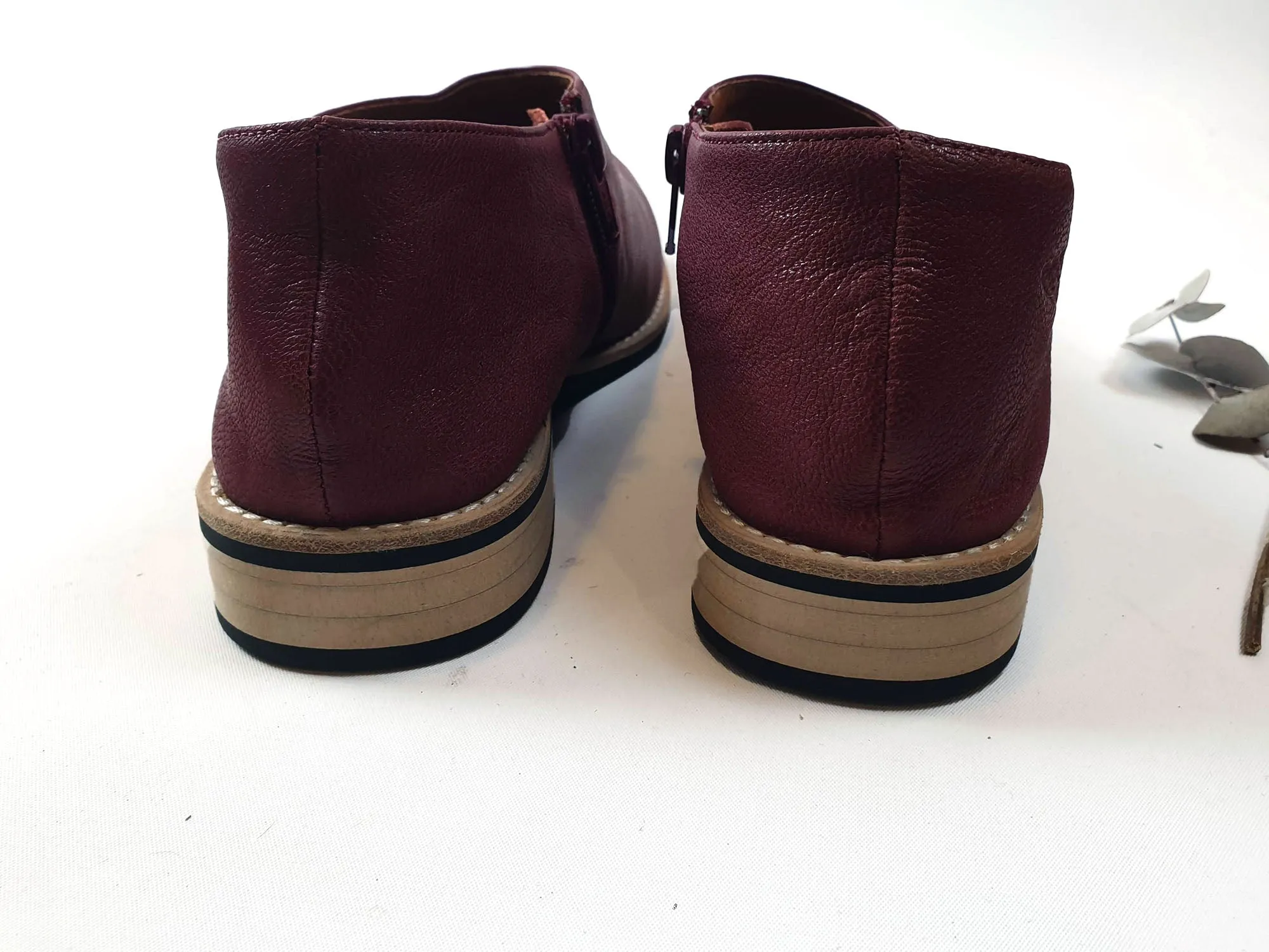 Nancybird red leather low rise boots size 38