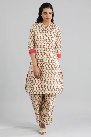 Natural Printed kurta- Parallel Pants Set