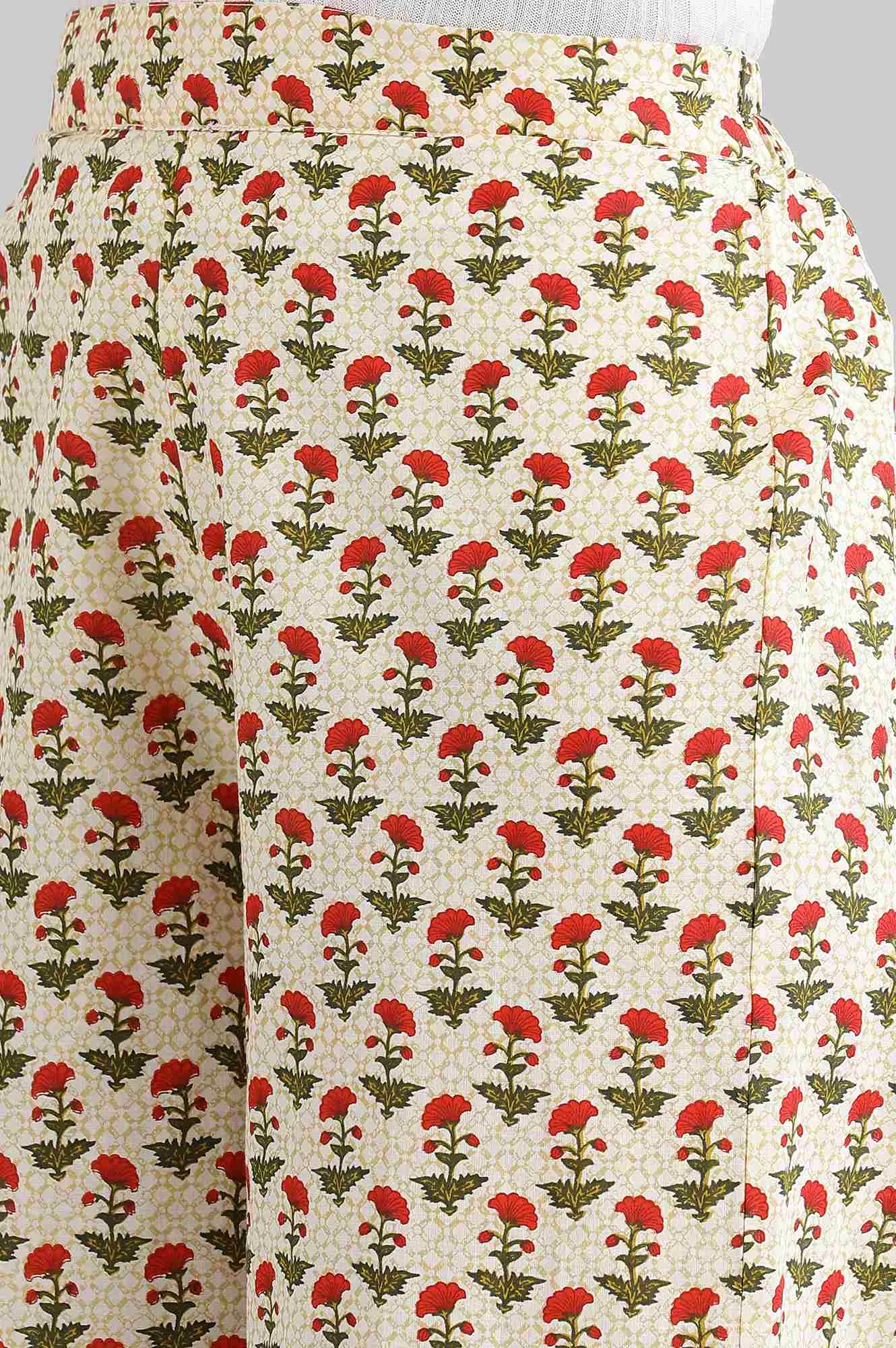 Natural Printed kurta- Parallel Pants Set